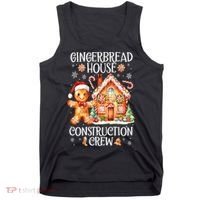 Christmas Gingerbread House Construction Xmas Crew Cookie Baking Gift Tank Top thumb 0