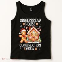 Christmas Gingerbread House Construction Xmas Crew Cookie Baking Gift Tank Top thumb 2