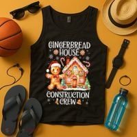 Christmas Gingerbread House Construction Xmas Crew Cookie Baking Gift Tank Top thumb 4