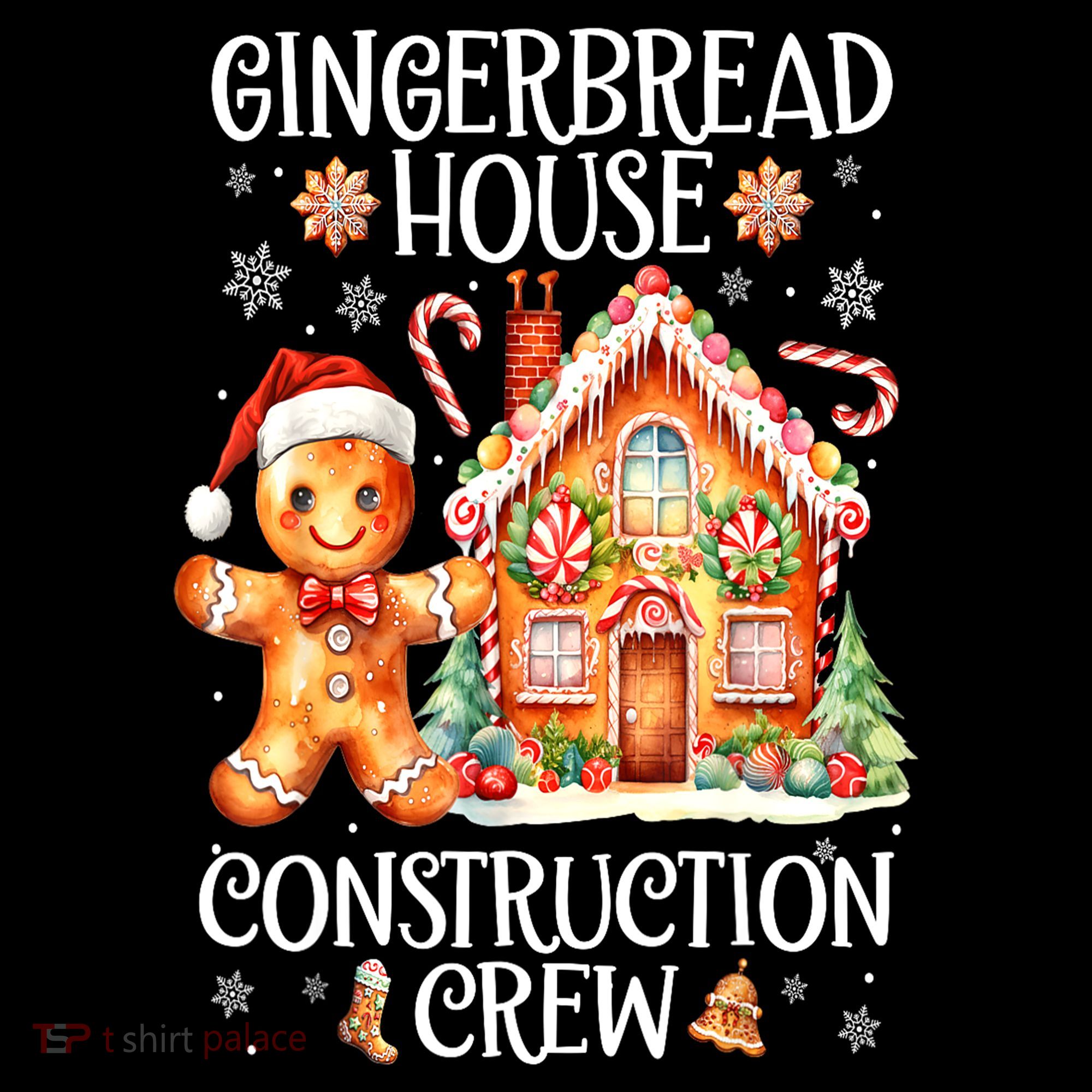 Christmas Gingerbread House Construction Xmas Crew Cookie Baking Gift Tank Top