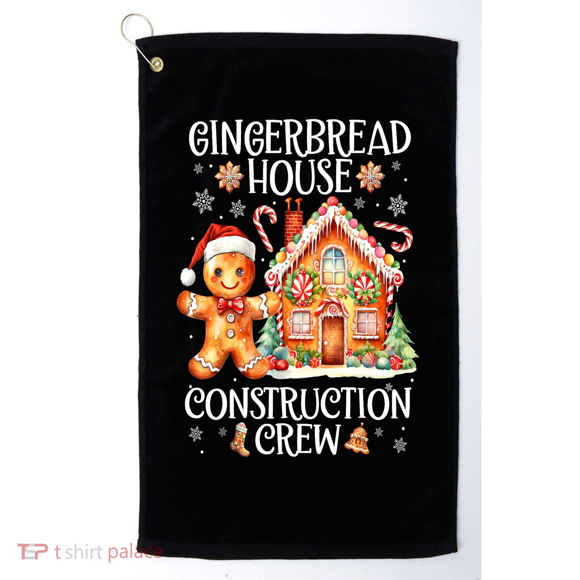 Christmas Gingerbread House Construction Xmas Crew Cookie Baking Gift Golf Towel