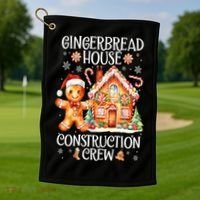 Christmas Gingerbread House Construction Xmas Crew Cookie Baking Gift Golf Towel thumb 1