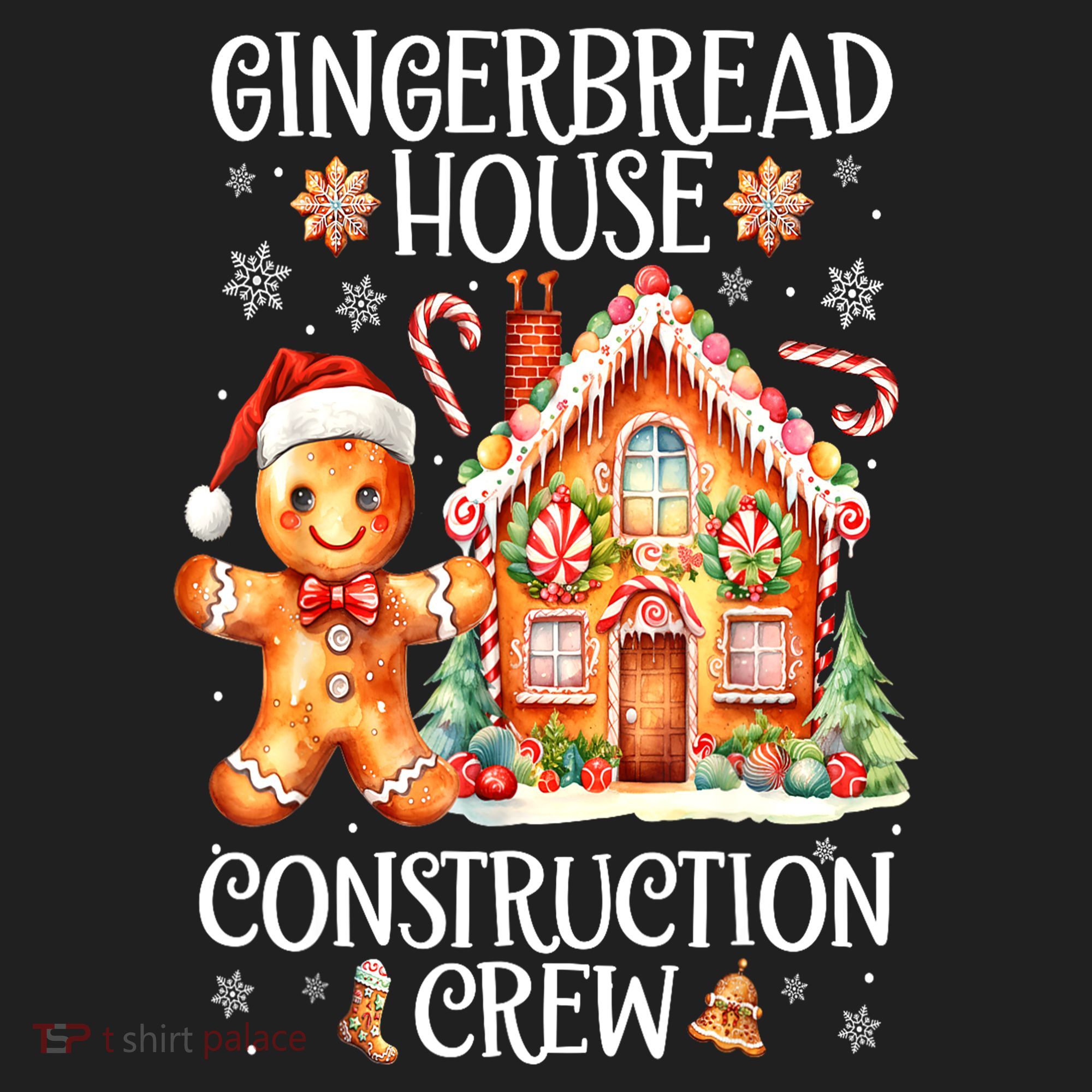 Christmas Gingerbread House Construction Xmas Crew Cookie Baking Gift Golf Towel