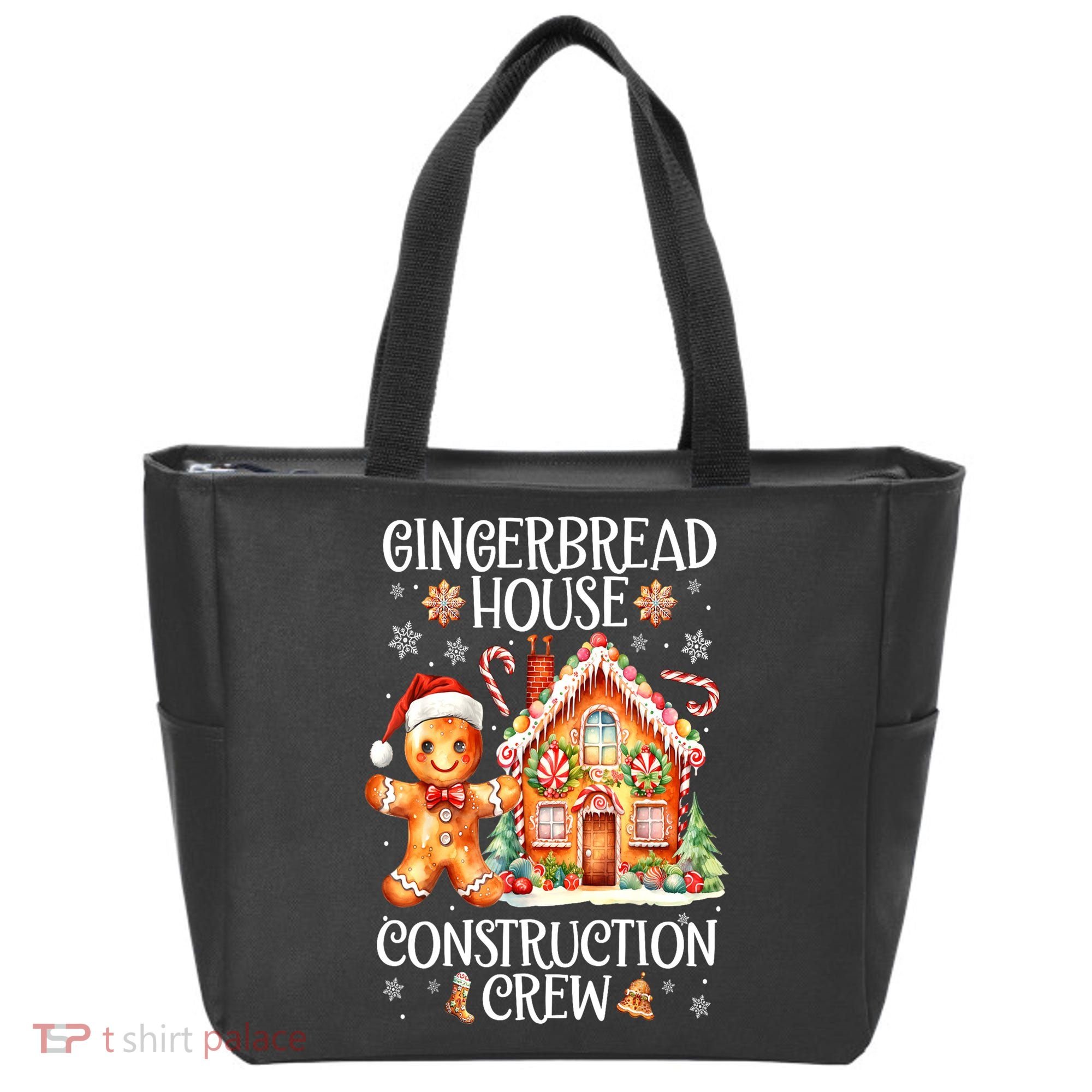 Christmas Gingerbread House Construction Xmas Crew Cookie Baking Gift Tote Bag