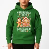 Christmas Gingerbread House Construction Xmas Crew Cookie Baking Gift Hoodie thumb 2