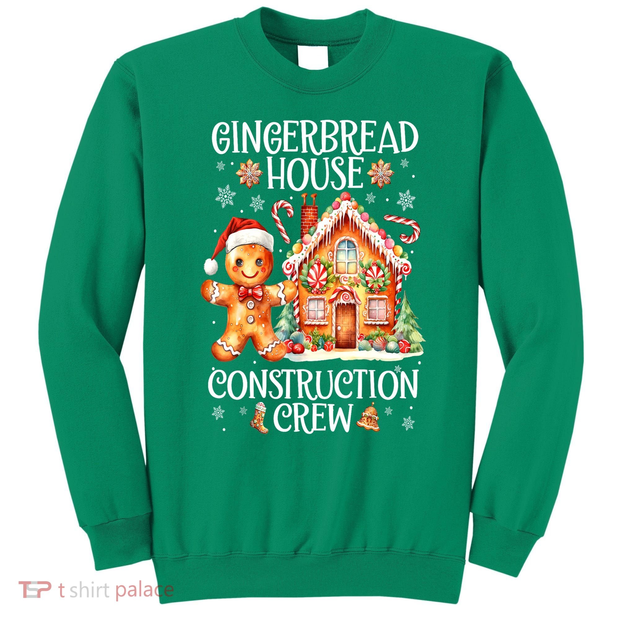 Christmas Gingerbread House Construction Xmas Crew Cookie Baking Gift Sweatshirt