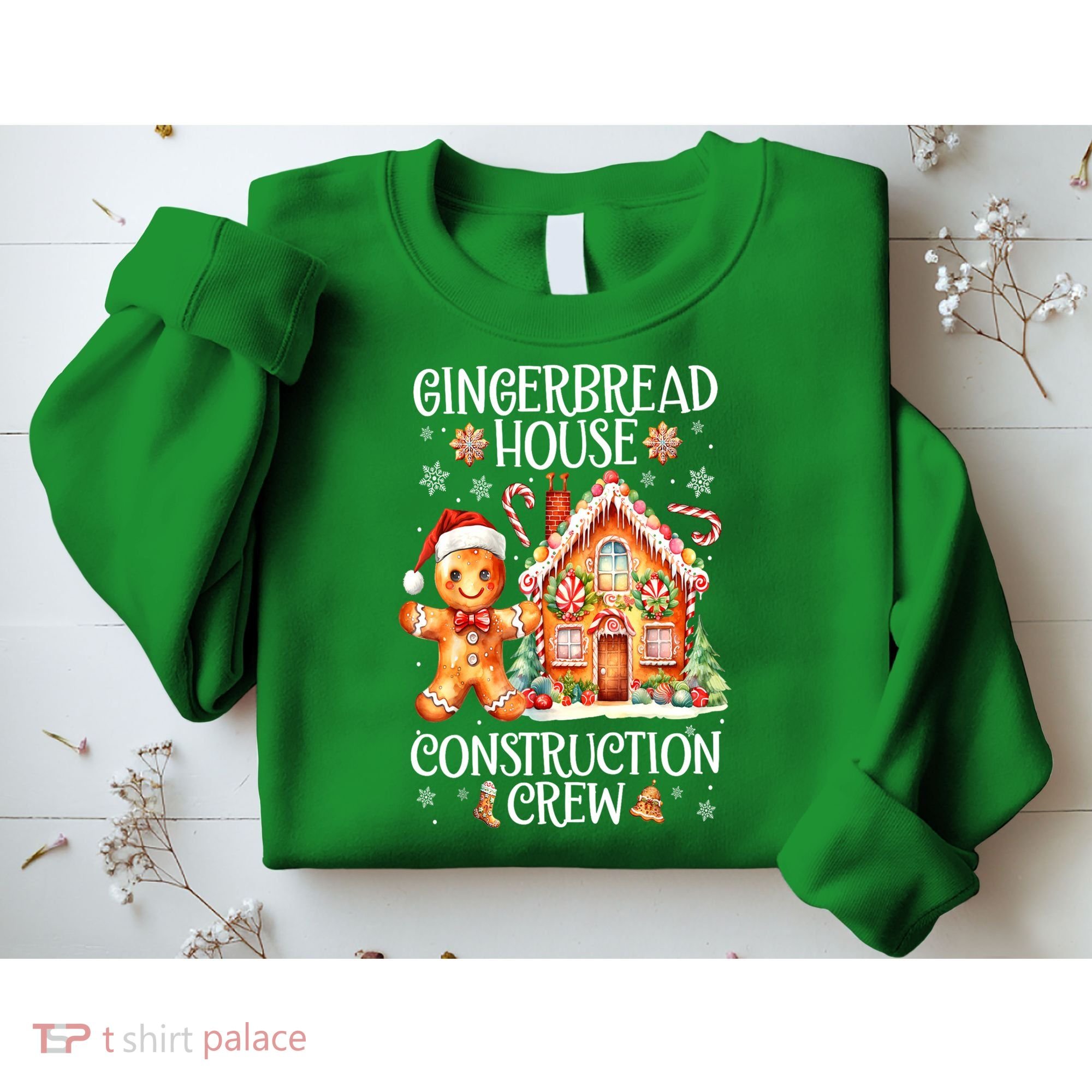 Christmas Gingerbread House Construction Xmas Crew Cookie Baking Gift Sweatshirt