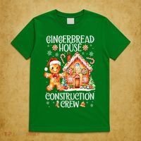 Christmas Gingerbread House Construction Xmas Crew Cookie Baking Gift T-Shirt thumb 5