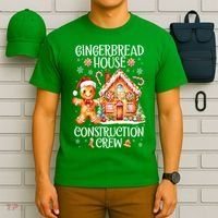 Christmas Gingerbread House Construction Xmas Crew Cookie Baking Gift T-Shirt thumb 6