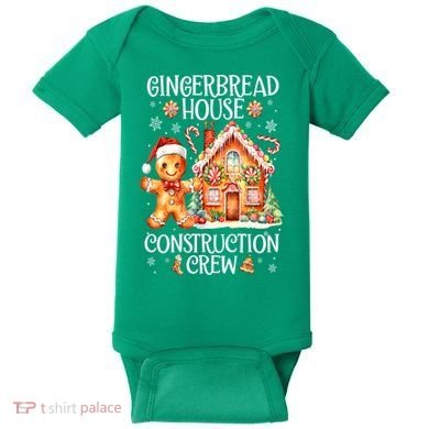 Christmas Gingerbread House Construction Xmas Crew Cookie Baking Gift Baby Bodysuit