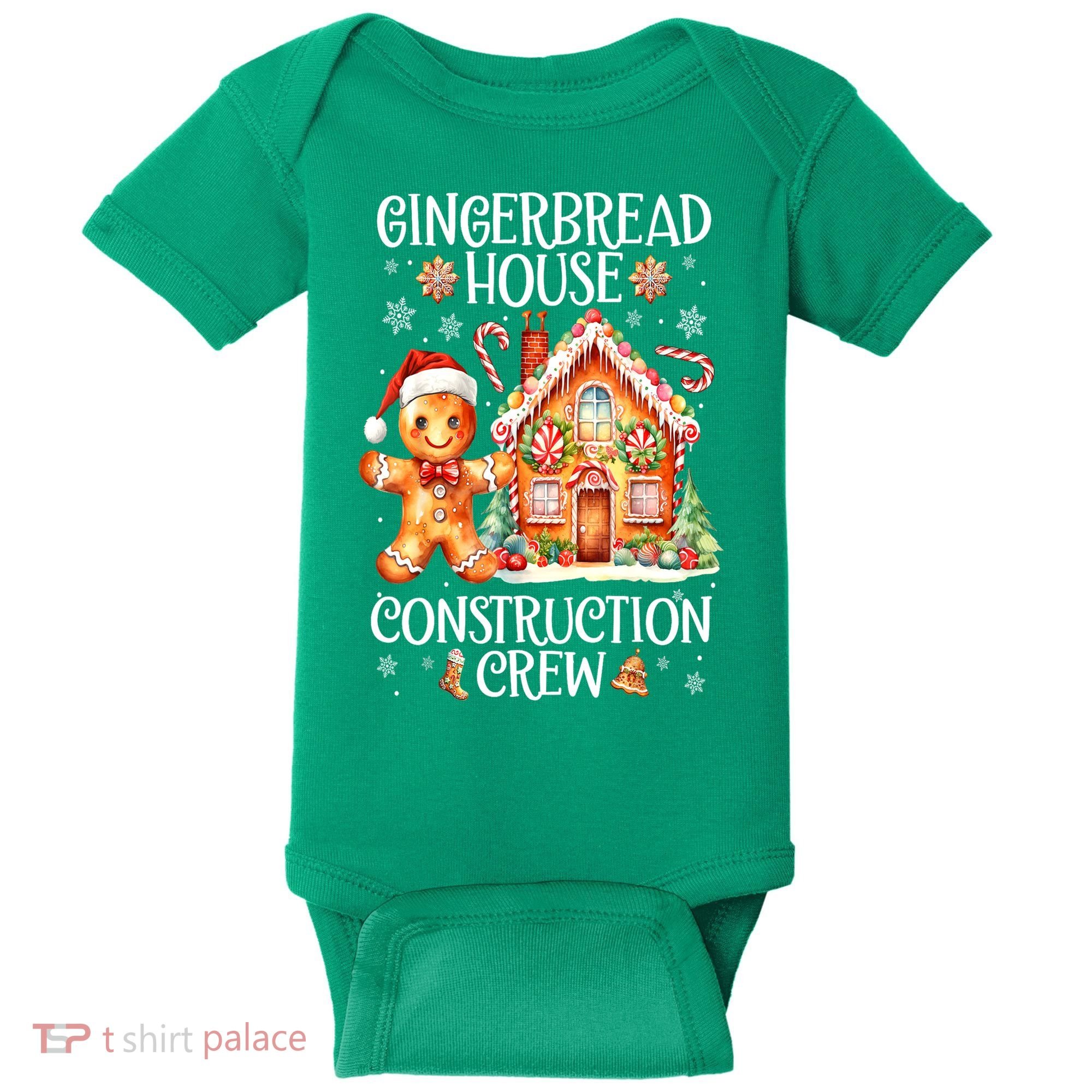 Christmas Gingerbread House Construction Xmas Crew Cookie Baking Gift Baby Bodysuit