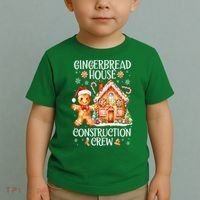 Christmas Gingerbread House Construction Xmas Crew Cookie Baking Gift Toddler T-Shirt thumb 2