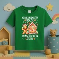 Christmas Gingerbread House Construction Xmas Crew Cookie Baking Gift Toddler T-Shirt thumb 3