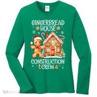 Christmas Gingerbread House Construction Xmas Crew Cookie Baking Gift Women's Long Sleeve Shirt thumb 0