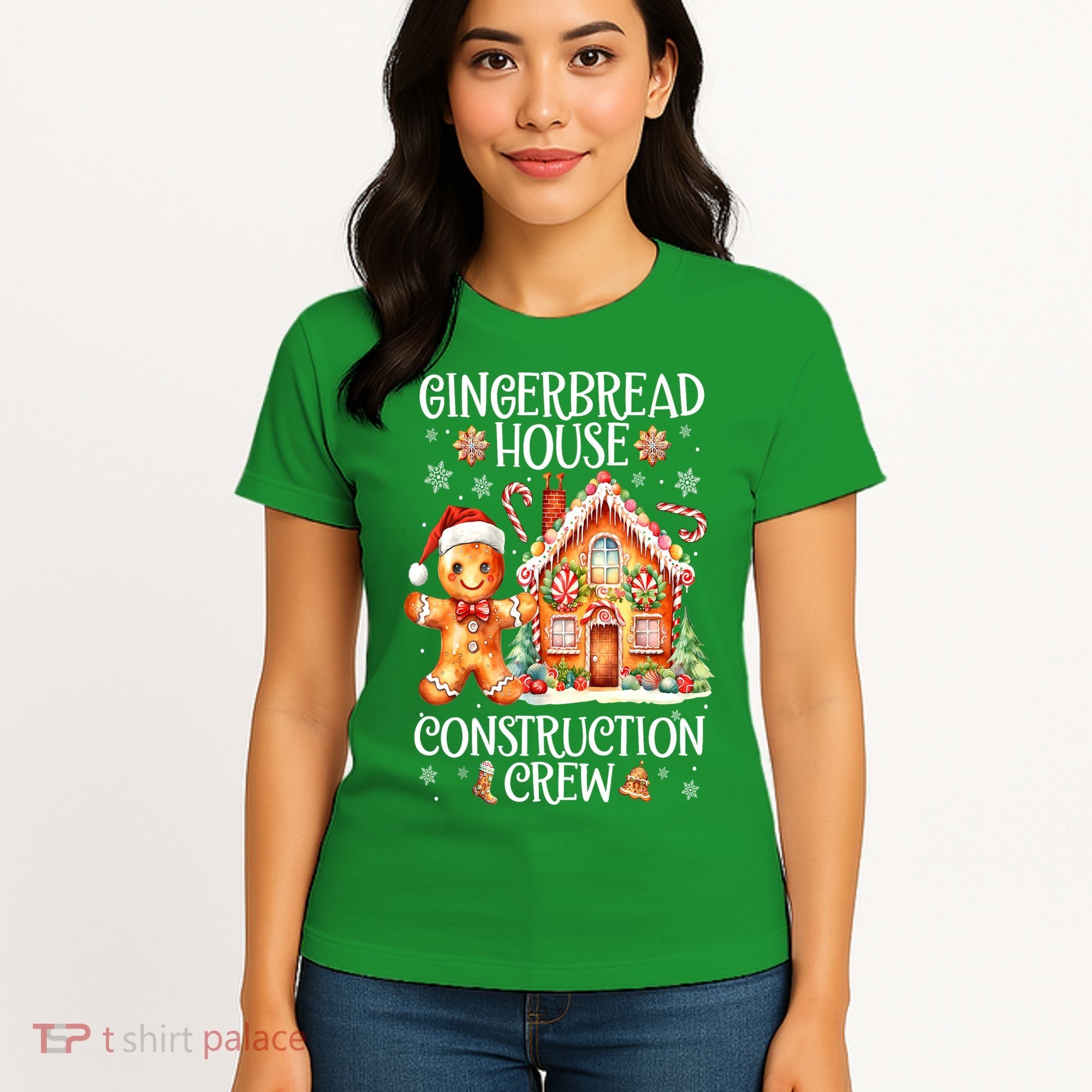 Christmas Gingerbread House Construction Xmas Crew Cookie Baking Gift Women's T-Shirt