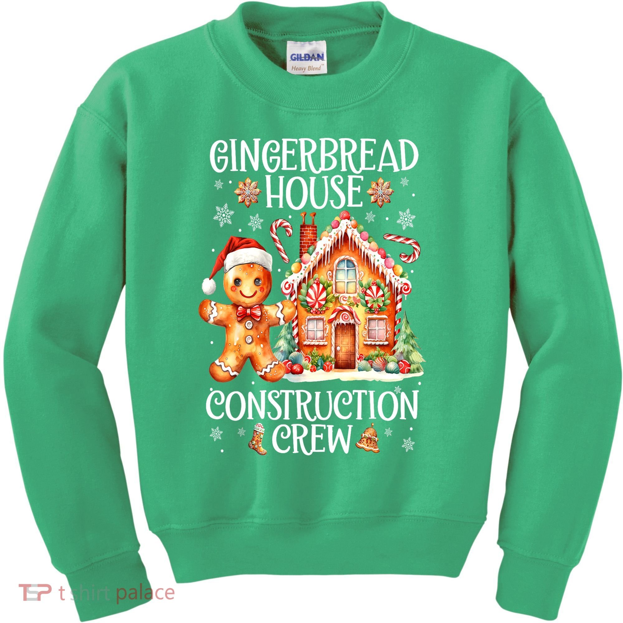 Christmas Gingerbread House Construction Xmas Crew Cookie Baking Gift Kids Sweatshirt