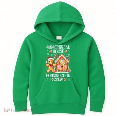 Christmas Gingerbread House Construction Xmas Crew Cookie Baking Gift Kids Hoodie