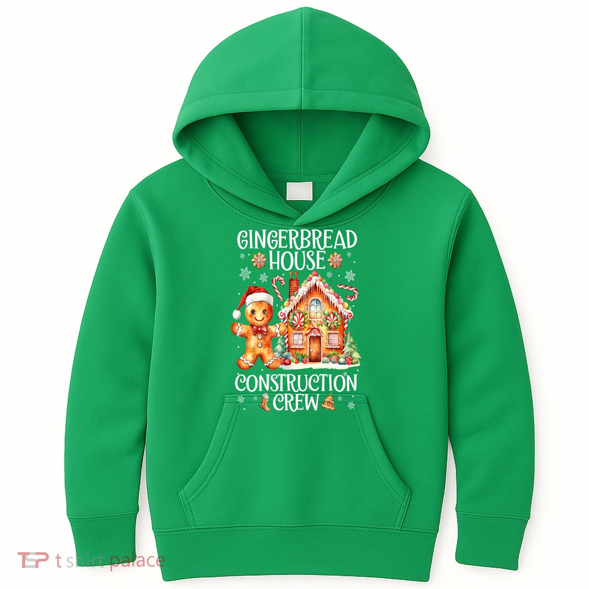 Christmas Gingerbread House Construction Xmas Crew Cookie Baking Gift Kids Hoodie