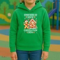 Christmas Gingerbread House Construction Xmas Crew Cookie Baking Gift Kids Hoodie thumb 3