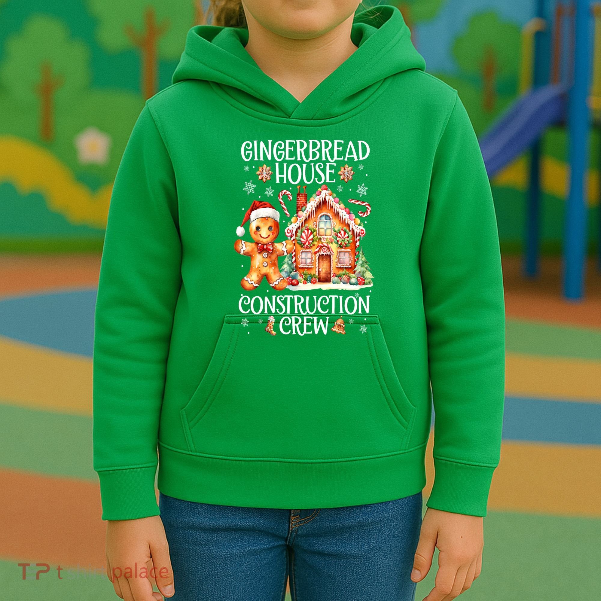 Christmas Gingerbread House Construction Xmas Crew Cookie Baking Gift Kids Hoodie