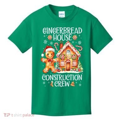 Christmas Gingerbread House Construction Xmas Crew Cookie Baking Gift Kids T-Shirt