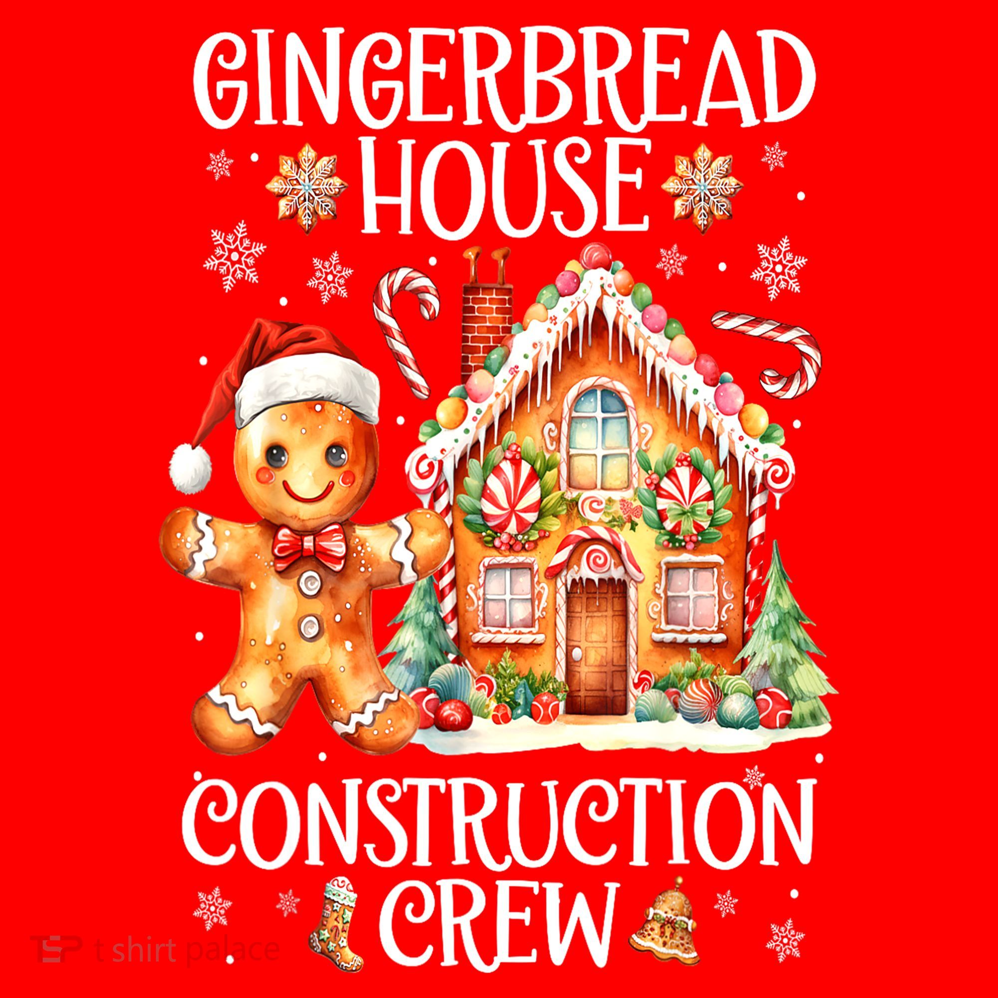 Christmas Gingerbread House Construction Xmas Crew Cookie Baking Gift Santa Hat
