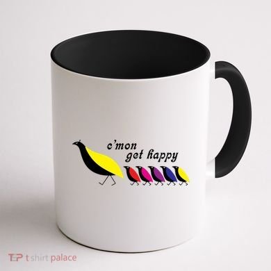 CMon Get Happy Vintage Retro Coffee Mug back