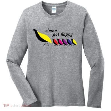 CMon Get Happy Vintage Retro Women's Long Sleeve Shirt