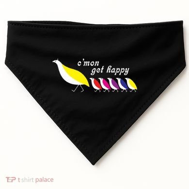 Cmon Get Happy Bird Vintage Retro USA-Made Doggie Bandana