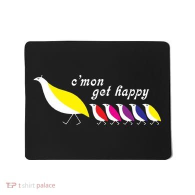 Cmon Get Happy Bird Vintage Retro Mousepad