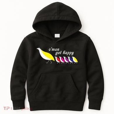 Cmon Get Happy Bird Vintage Retro Kids Hoodie