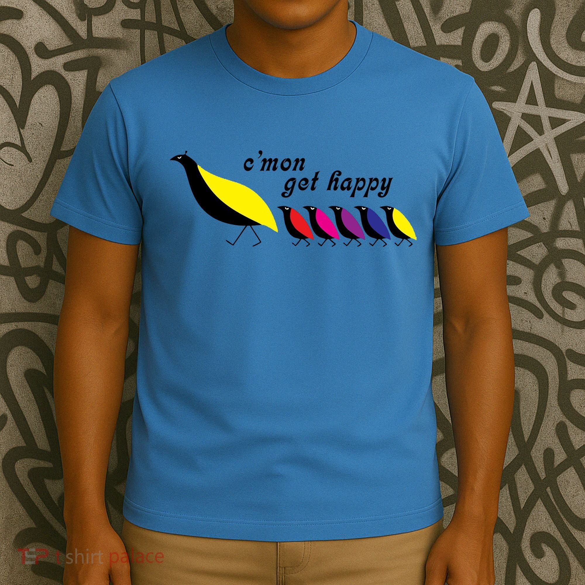 Cmon Get Happy Bird Vintage Retro T-Shirt