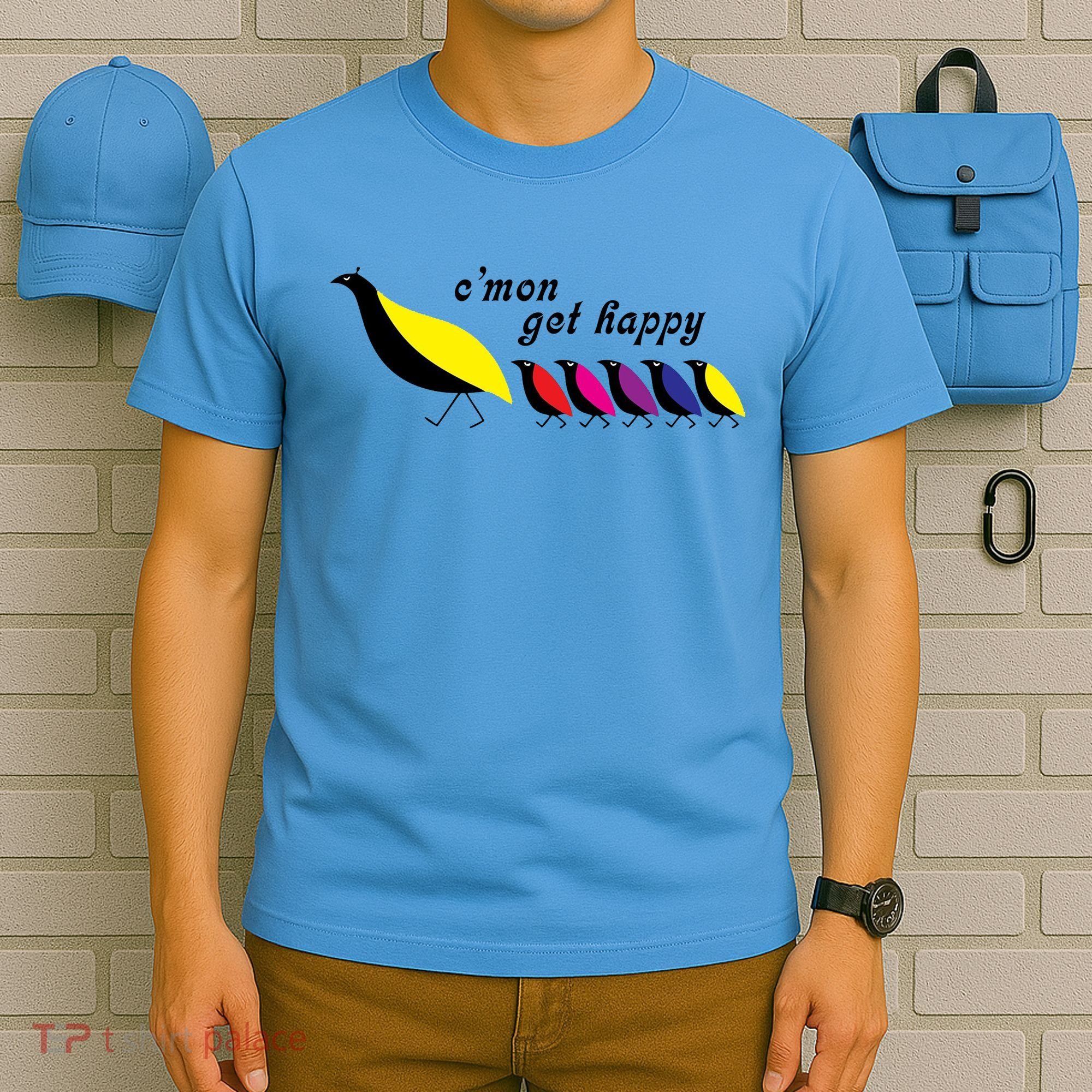 Cmon Get Happy Bird Vintage Retro T-Shirt
