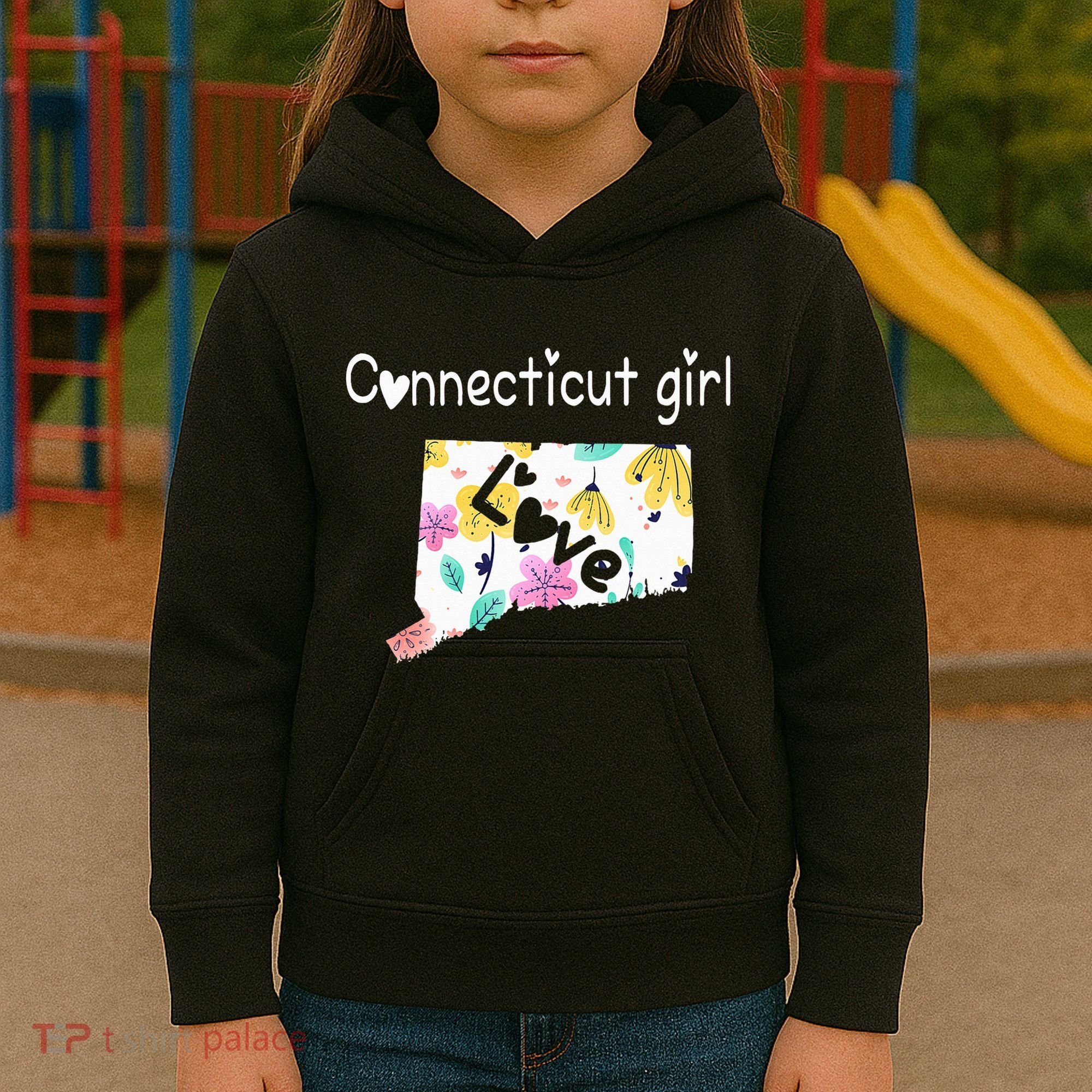 Connecticut Girl I Love Connecticut Home Kids Hoodie