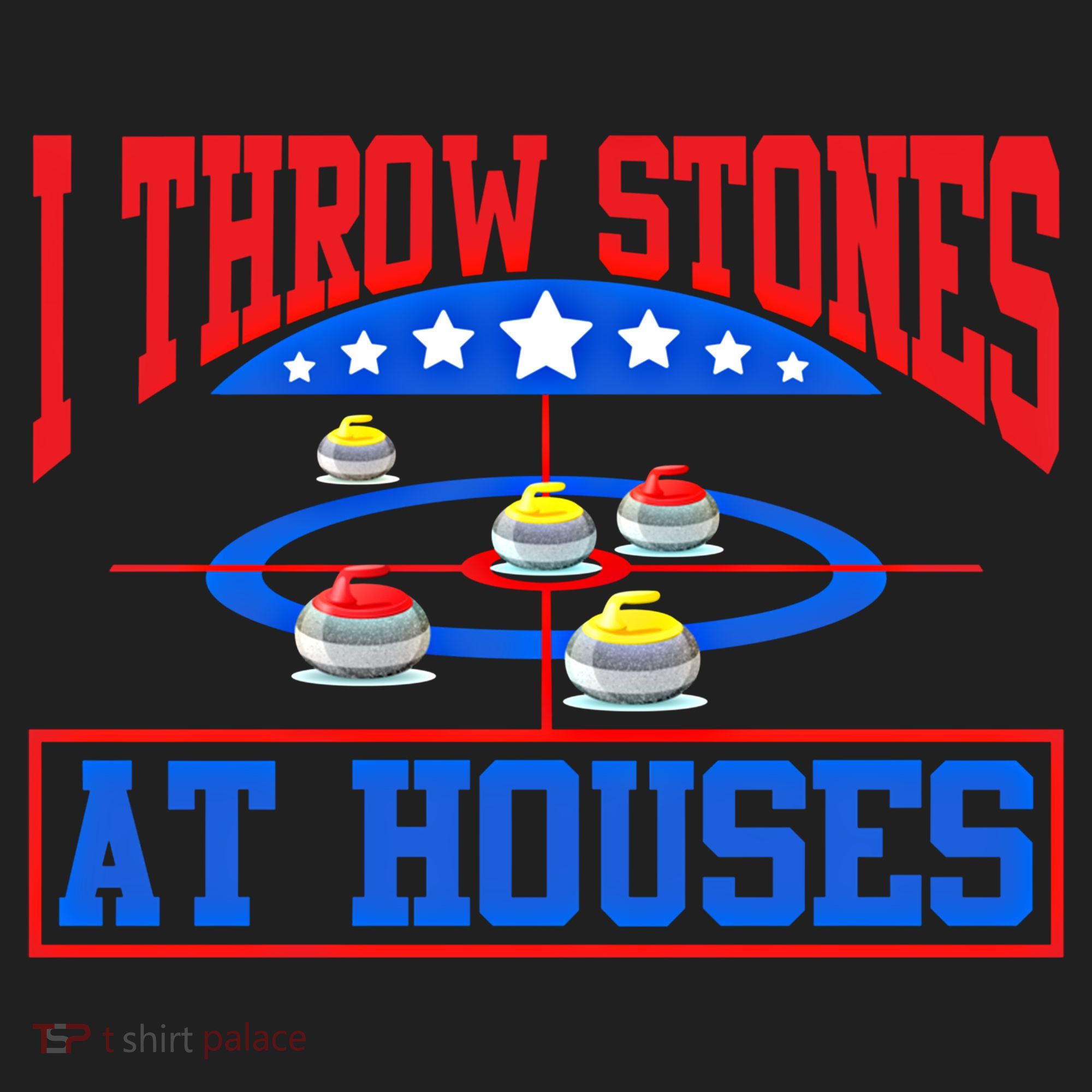 Curling Game I Throw Stones At Houses Curler Curling Great Gift Beanie