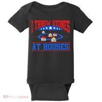 Curling Game I Throw Stones At Houses Curler Curling Great Gift Baby Bodysuit thumb 0