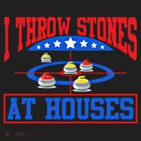 Curling Game I Throw Stones At Houses Curler Curling Great Gift Golf Towel thumb 3