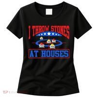 Curling Game I Throw Stones At Houses Curler Curling Great Gift Women's T-Shirt thumb 0