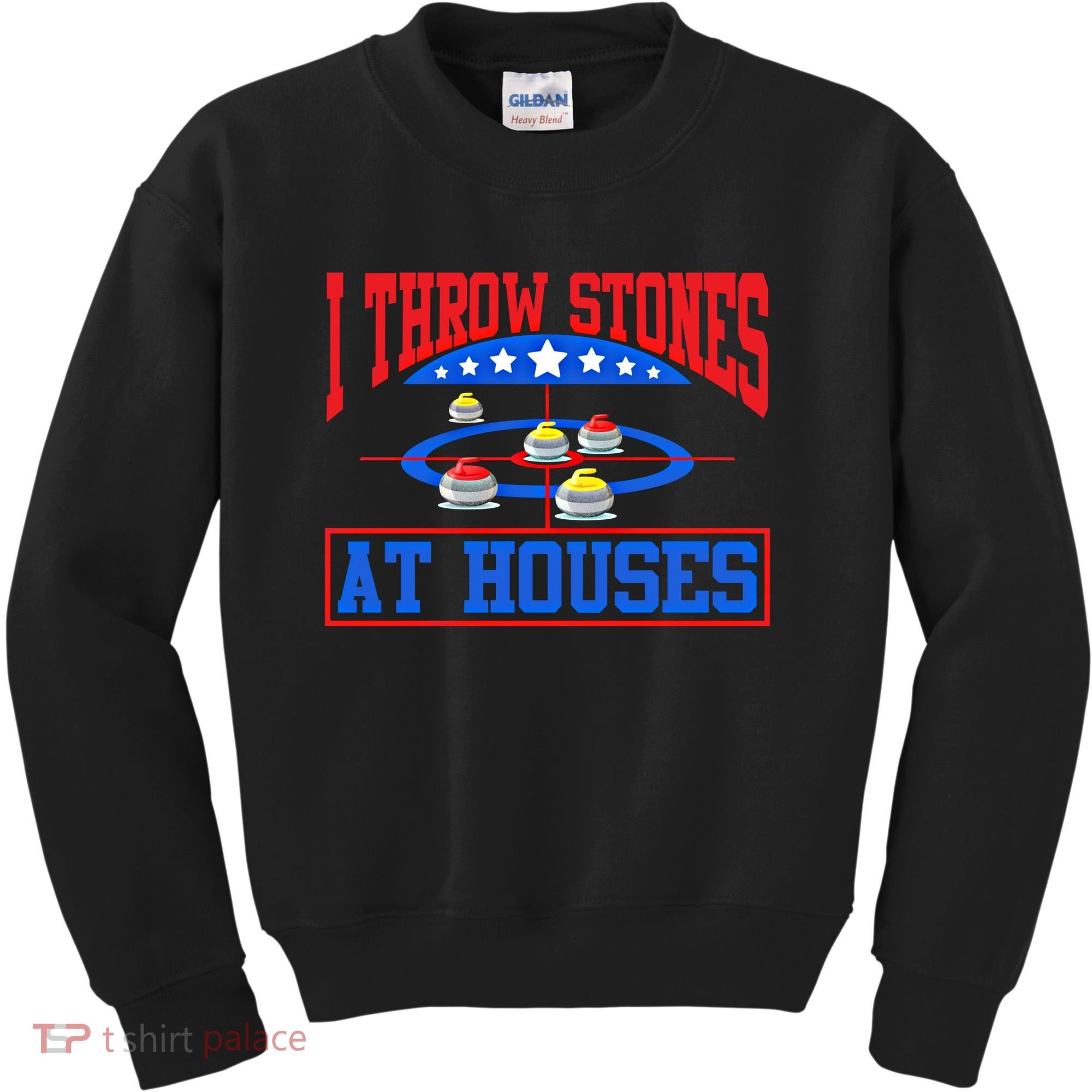 Curling Game I Throw Stones At Houses Curler Curling Great Gift Kids Sweatshirt