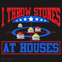 Curling Game I Throw Stones At Houses Curler Curling Great Gift Kids Sweatshirt thumb 2
