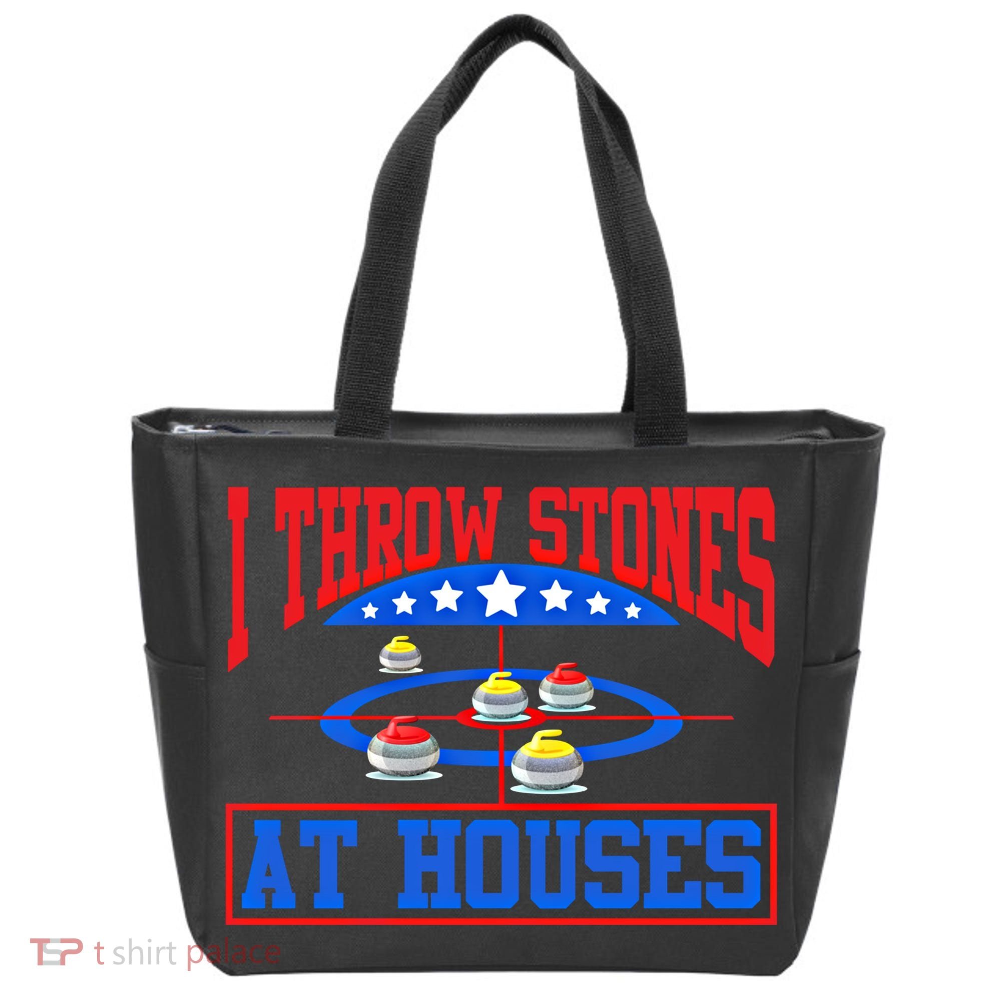 Curling Game I Throw Stones At Houses Curler Curling Great Gift Tote Bag