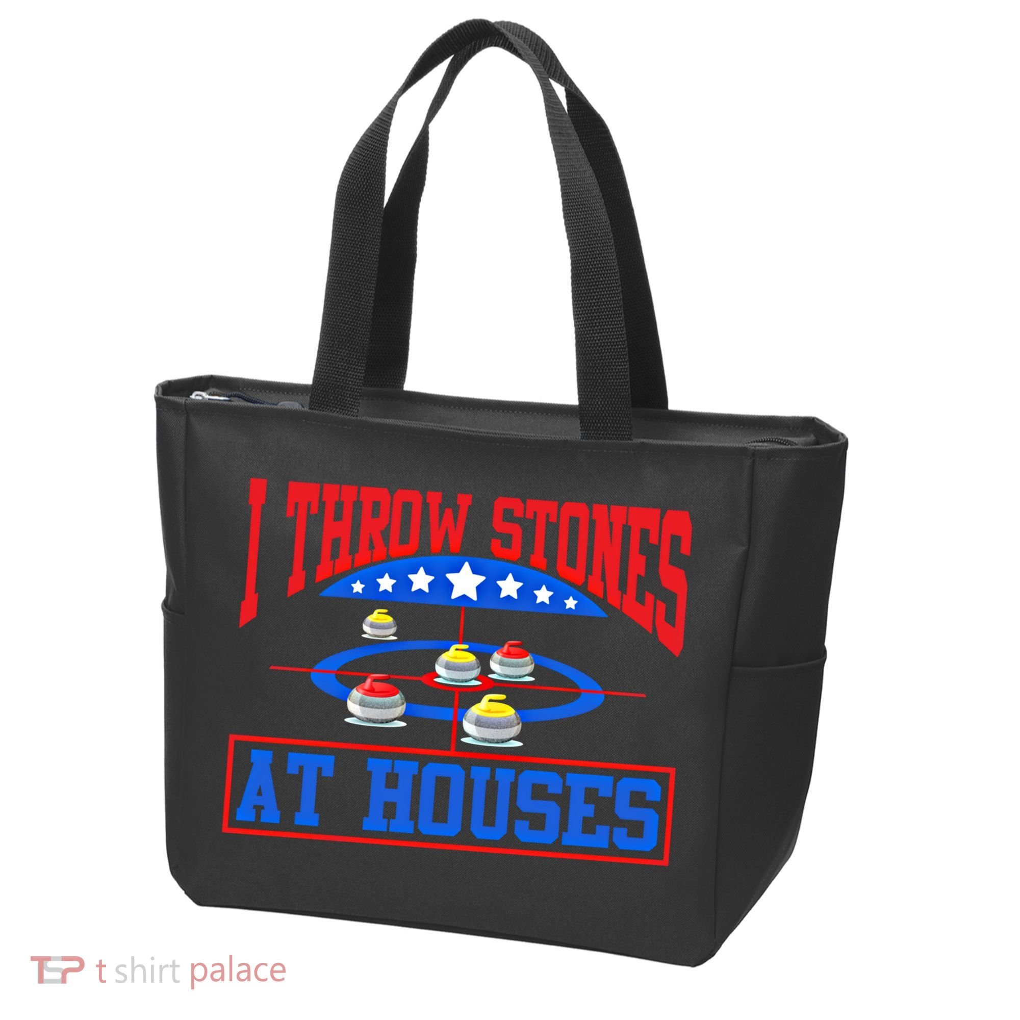 Curling Game I Throw Stones At Houses Curler Curling Great Gift Tote Bag