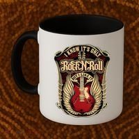 Classic Guitar I Know ItS Only Rock And Roll Crest Cute Gift Coffee Mug thumb 2