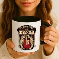 Classic Guitar I Know ItS Only Rock And Roll Crest Cute Gift Coffee Mug thumb 3