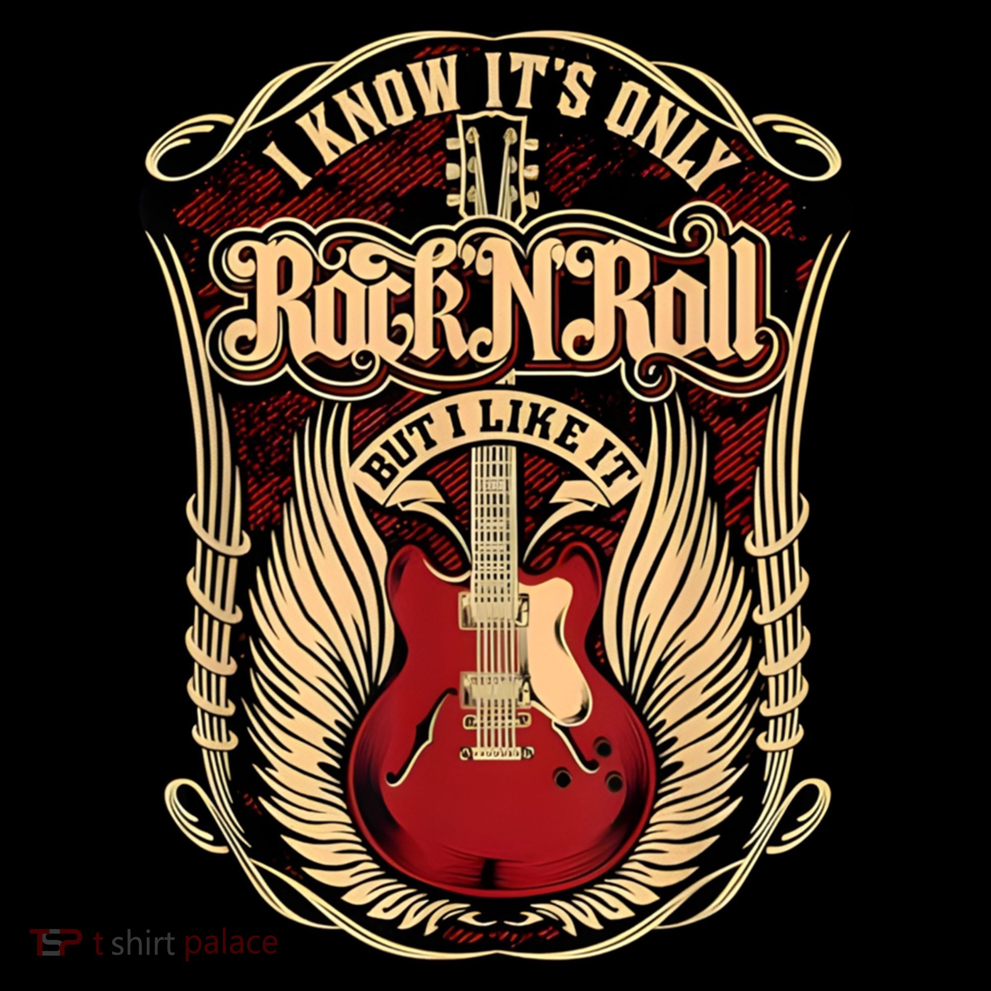 Classic Guitar I Know ItS Only Rock And Roll Crest Cute Gift Pajama Set