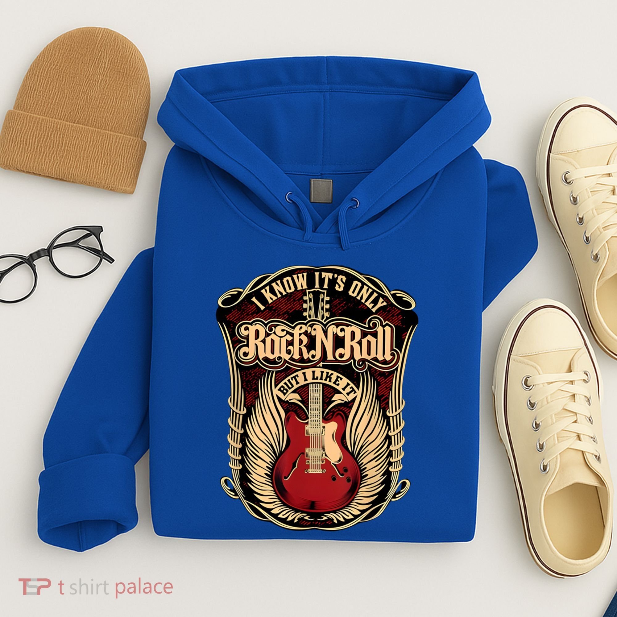 Classic Guitar I Know ItS Only Rock And Roll Crest Cute Gift Hoodie