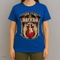 Classic Guitar I Know ItS Only Rock And Roll Crest Cute Gift T-Shirt thumb 4