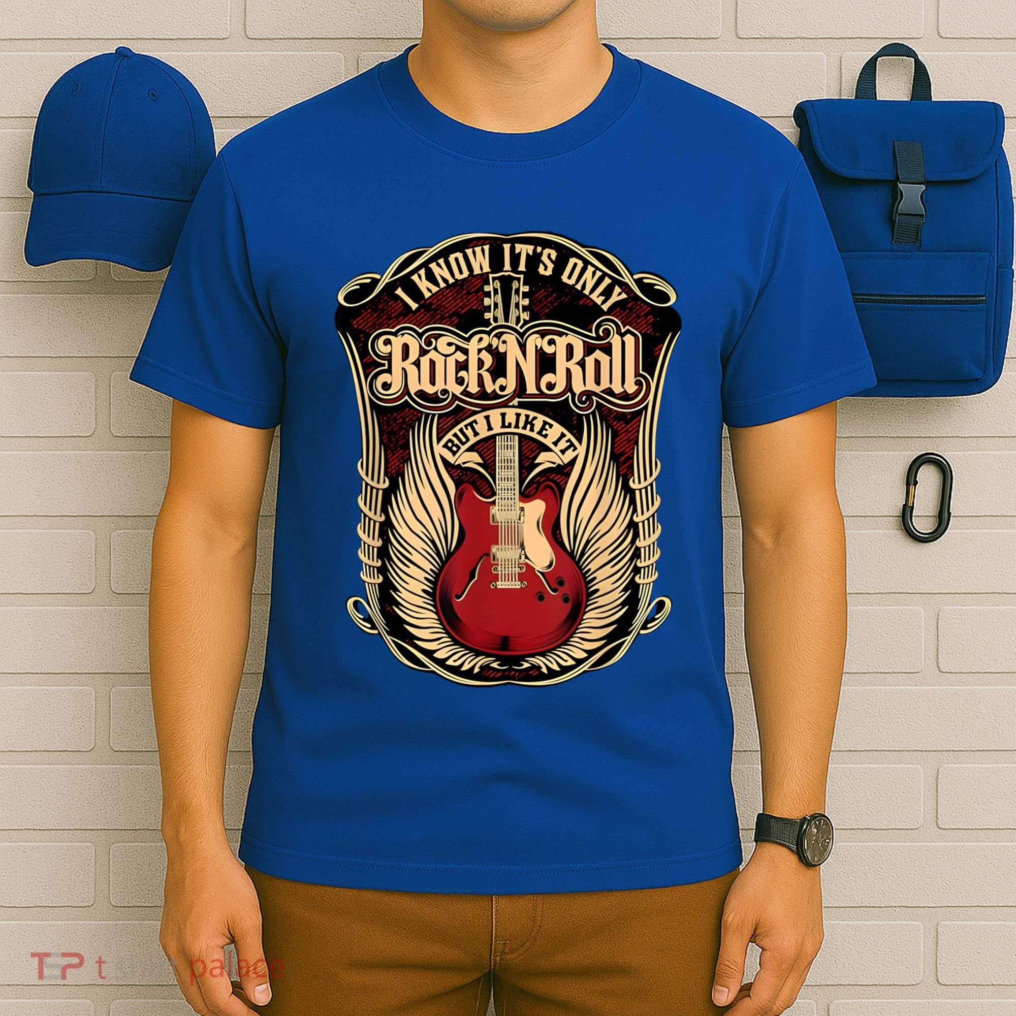 Classic Guitar I Know ItS Only Rock And Roll Crest Cute Gift T-Shirt