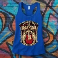 Classic Guitar I Know ItS Only Rock And Roll Crest Cute Gift Women's Tank Top thumb 3