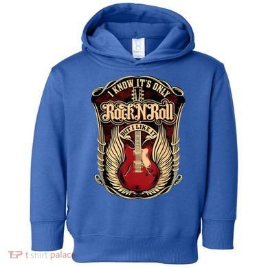Classic Guitar I Know ItS Only Rock And Roll Crest Cute Gift Toddler Hoodie